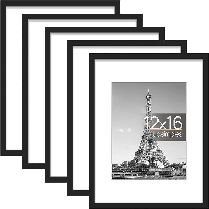 2x16 Picture Frame Set of 5, Display Pictures 8.5x11